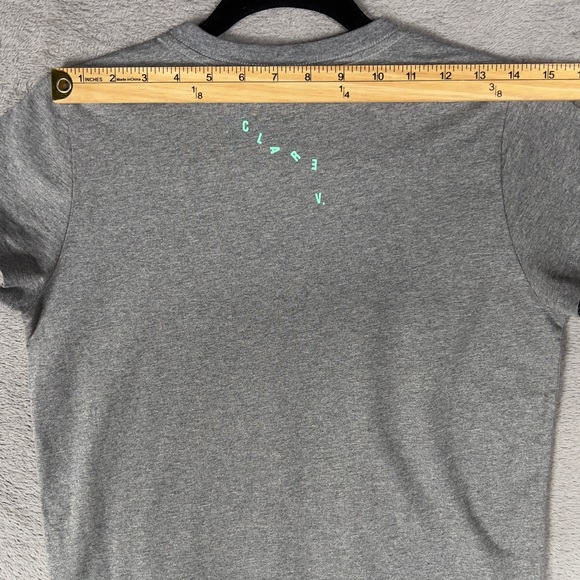 Clare V. Liberez Les Sardines Short Sleeve Shirt Women's XS Gray 100% Cotton - Picture 8 of 9